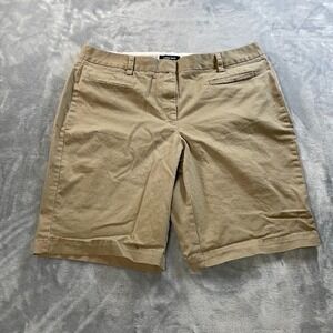 Lands End Flat Front Shorts Boys Size 12H 10-11 Years Beige Bottoms Preowned